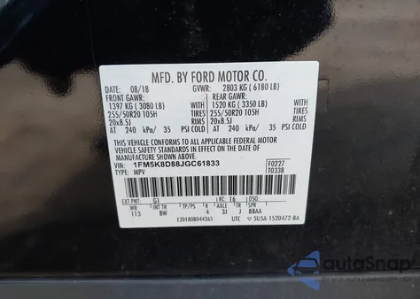 2018 Ford Explorer Xlt from USA, damaged, VIN 1FM5K8D88JGC61833